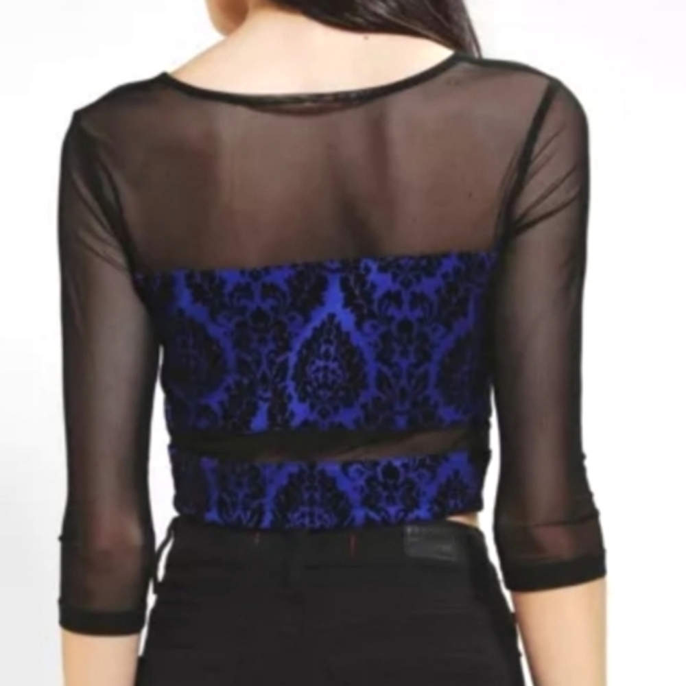 Sparkle & Fade Mesh Velour Cop Top - Picture 4 of 10